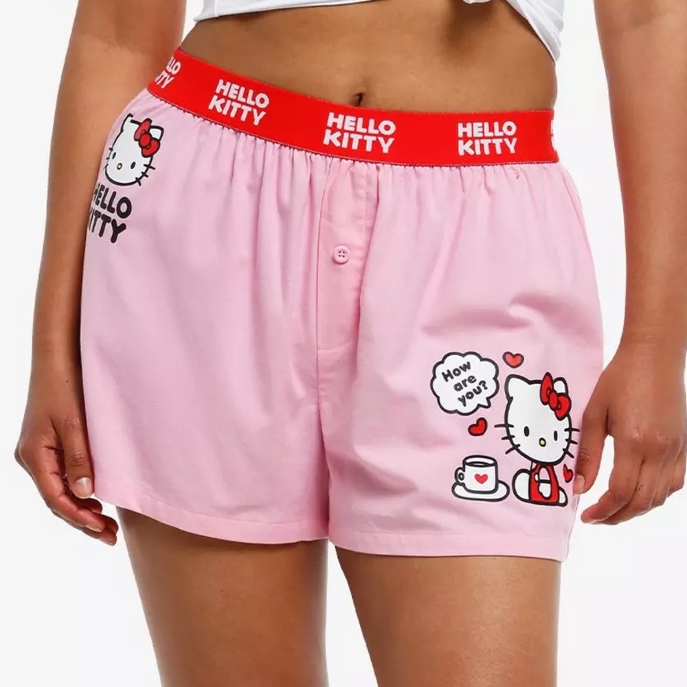 Hello Kitty Pink Tea Time Boxer Shorts Hot Topic Sanrio